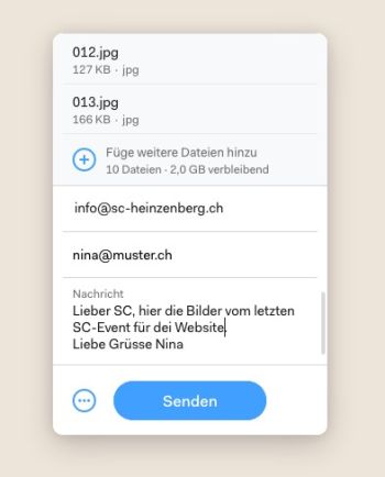 Bilder mit Wetransfer versenden